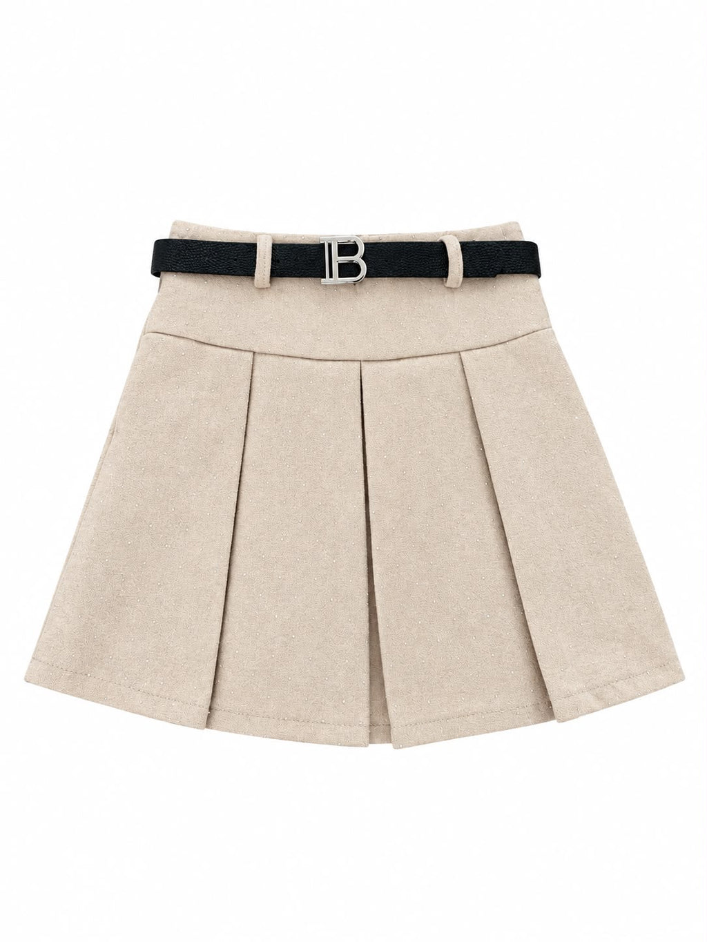 Beige plooirok met steentjes