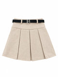 Beige plooirok met steentjes