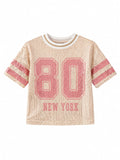 Pailletten shirt roze