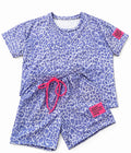 Paarse leopard jog set
