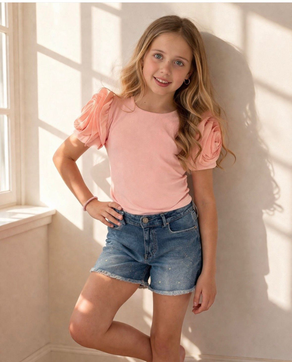 Peach kleur t shirt
