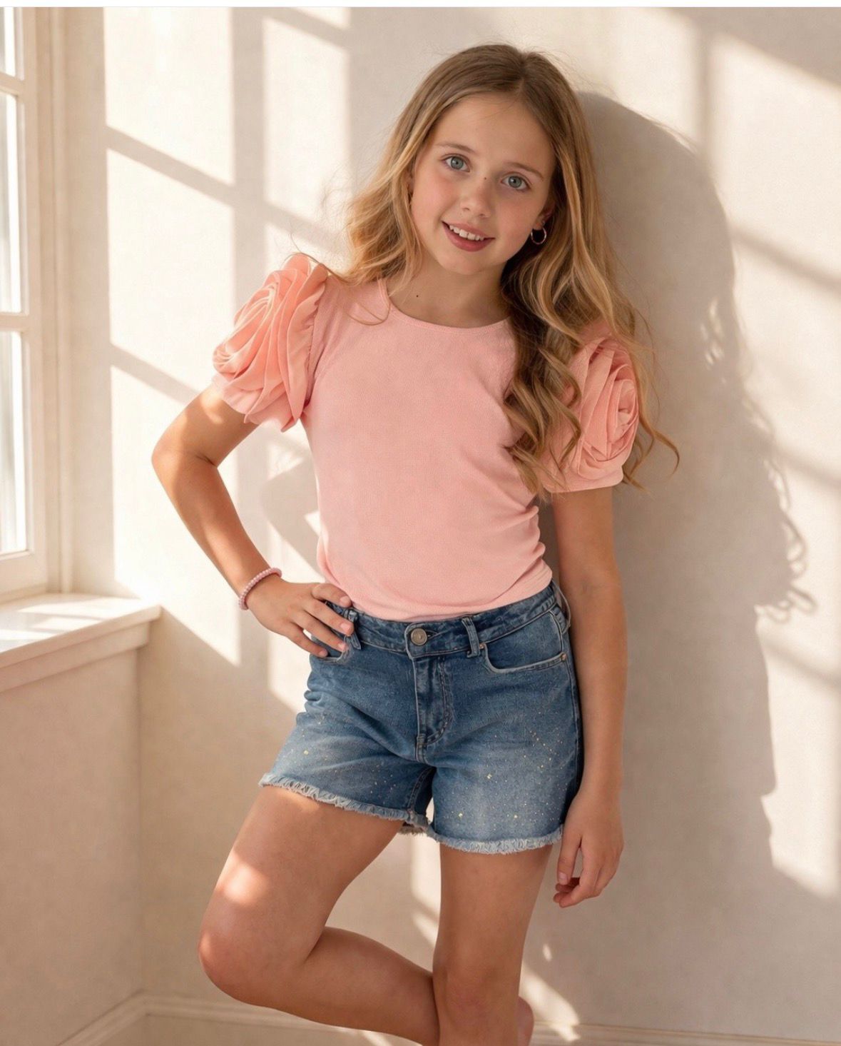 Peach kleur t shirt