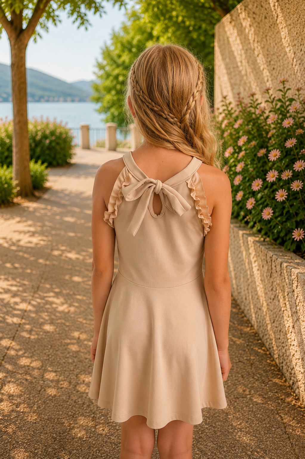 Jurkje met strik beige