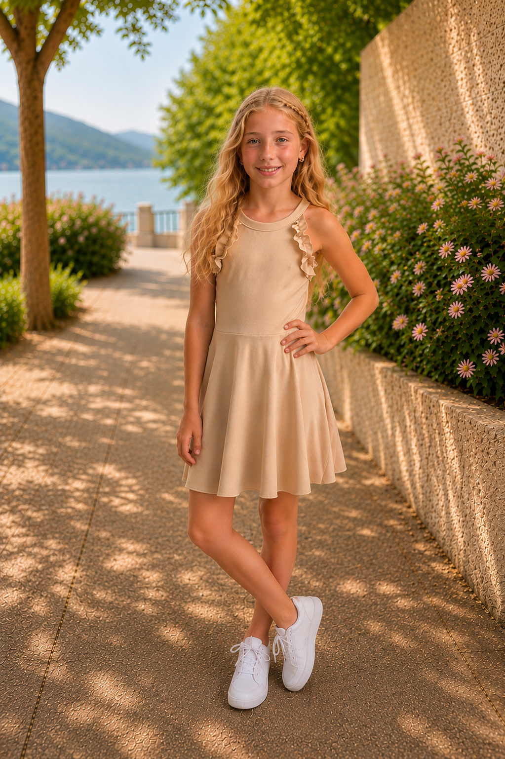 Jurkje met strik beige