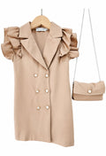 Jurk met knopen beige