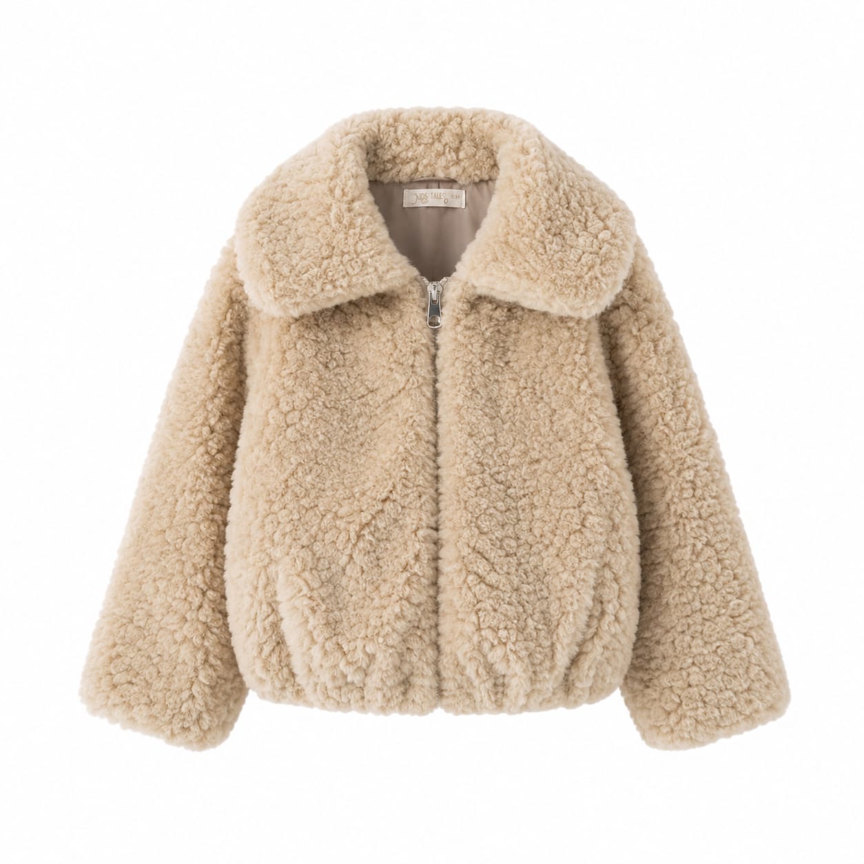Zachte teddy jas beige